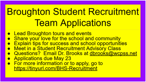 Broughton Student Recruitment team applications lead broughton tours and events share your love for the school and community 